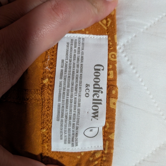 Goodfellow & Co Knit PJ Shorts Orange & Yellow With Pockets And Button Fly - Picture 7 of 9